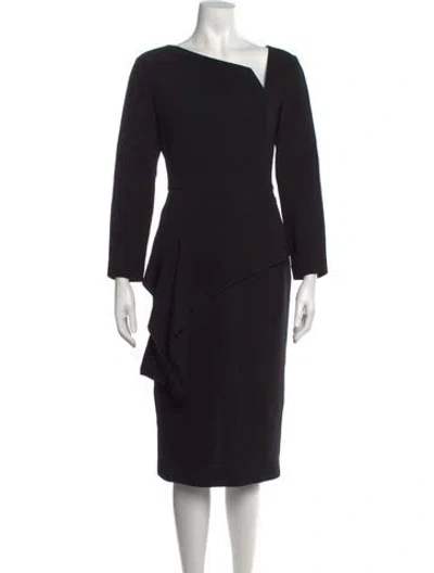 Pre-owned Roland Mouret Wool Knee-length Dress In Black
