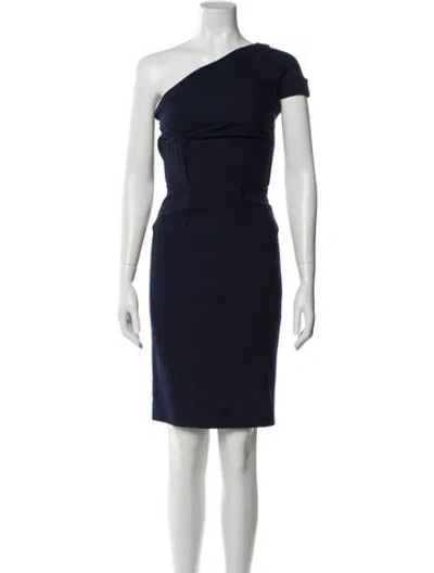 Pre-owned Roland Mouret Wool Knee-length Dress In Blue