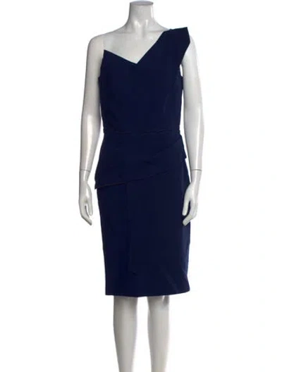 Pre-owned Roland Mouret Wool Knee-length Dress In Blue