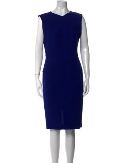 Pre-owned Roland Mouret Wool Knee-length Dress In Blue
