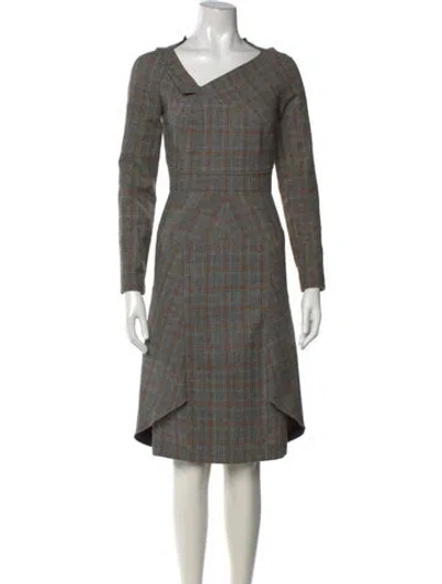 Pre-owned Roland Mouret Wool Knee-length Dress In Brown