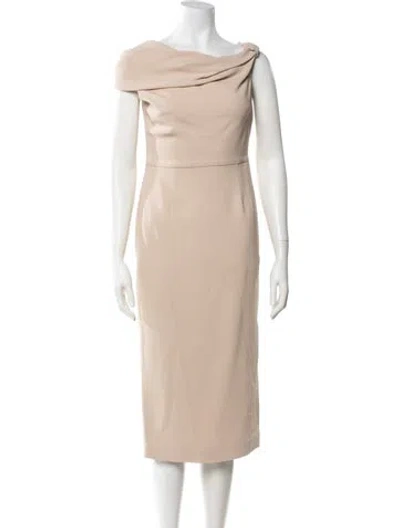 Pre-owned Roland Mouret Wool Knee-length Dress In Neutrals