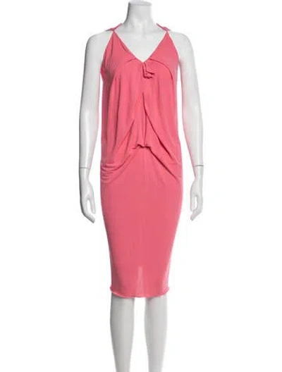 Pre-owned Roland Mouret Wool Knee-length Dress In Pink