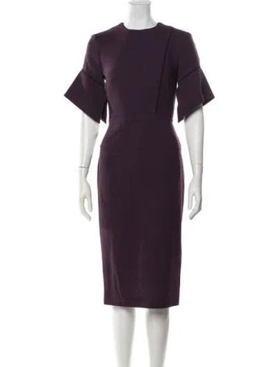 Pre-owned Roland Mouret Wool Knee-length Dress In Purple