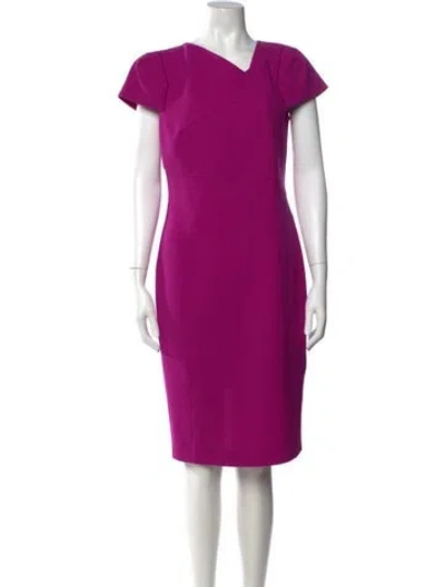 Pre-owned Roland Mouret Wool Knee-length Dress In Purple