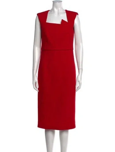 Pre-owned Roland Mouret Wool Knee-length Dress In Red