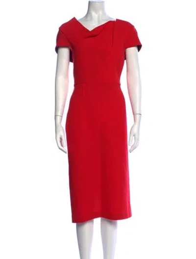 Pre-owned Roland Mouret Wool Knee-length Dress In Red