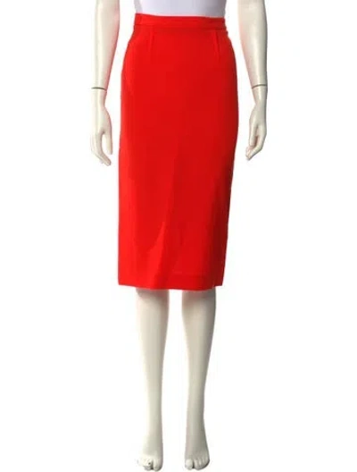 Pre-owned Roland Mouret Wool Knee-length Skirt In Orange