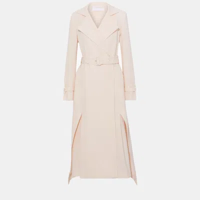 Pre-owned Roland Mouret Wool Long Coat 12 In Pink