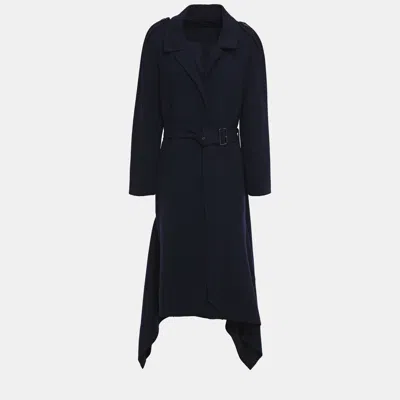 Pre-owned Roland Mouret Wool Long Coat M In Blue