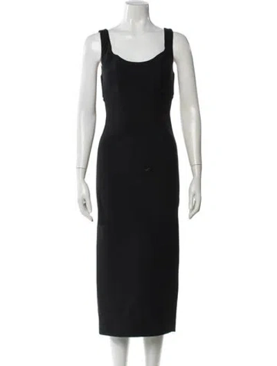 Pre-owned Roland Mouret Wool Long Dress In Black