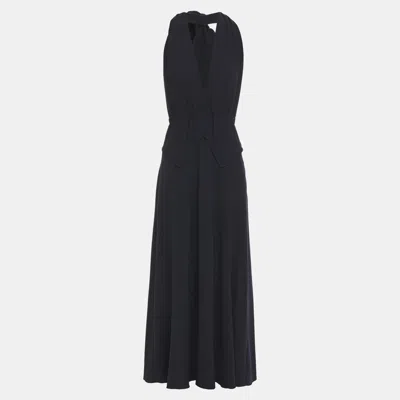 Pre-owned Roland Mouret Wool Maxi Dress 10 In Black