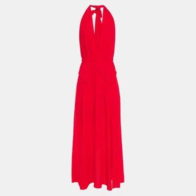 Pre-owned Roland Mouret Wool Maxi Dress 12 In Red