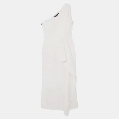 Pre-owned Roland Mouret Wool Midi Dress 20 In White