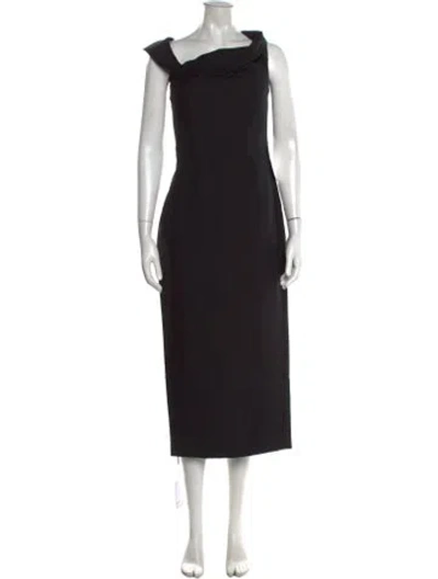 Pre-owned Roland Mouret Wool Midi Length Dress In Black