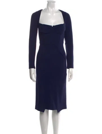 Pre-owned Roland Mouret Wool Midi Length Dress In Blue
