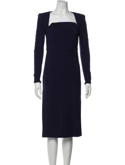 Pre-owned Roland Mouret Wool Midi Length Dress In Blue