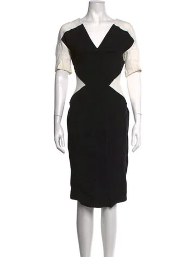 Pre-owned Roland Mouret Wool Midi Length Dress In Blue