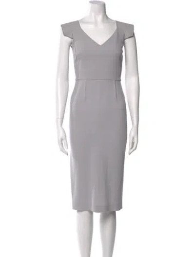 Pre-owned Roland Mouret Wool Midi Length Dress In Gray