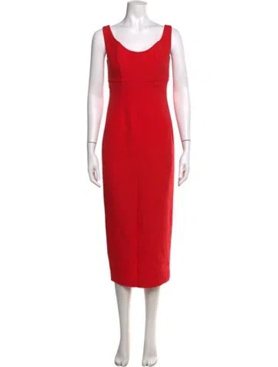 Pre-owned Roland Mouret Wool Midi Length Dress In Orange