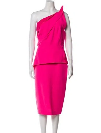 Pre-owned Roland Mouret Wool Midi Length Dress In Pink