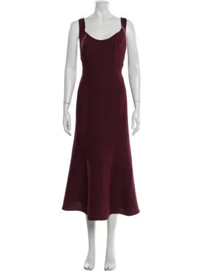 Pre-owned Roland Mouret Wool Midi Length Dress W/ Tags In Burgundy