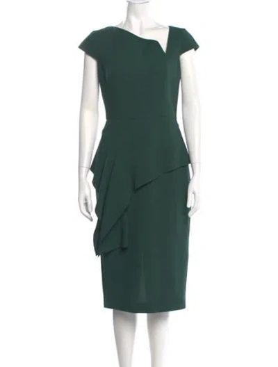Pre-owned Roland Mouret Wool Midi Length Dress W/ Tags In Green