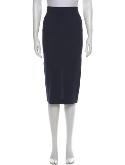 Pre-owned Roland Mouret Wool Midi Length Skirt In Blue