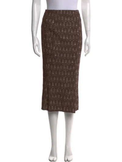 Pre-owned Roland Mouret Wool Midi Length Skirt In Brown