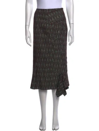 Pre-owned Roland Mouret Wool Midi Length Skirt In Green