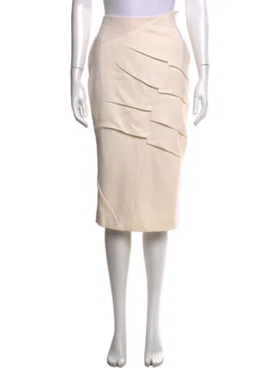 Pre-owned Roland Mouret Wool Midi Length Skirt In Neutral
