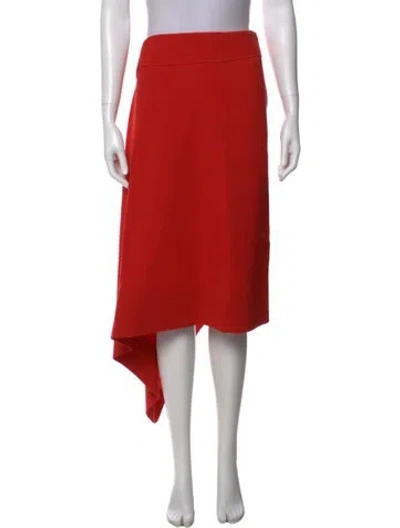 Pre-owned Roland Mouret Wool Midi Length Skirt In Orange