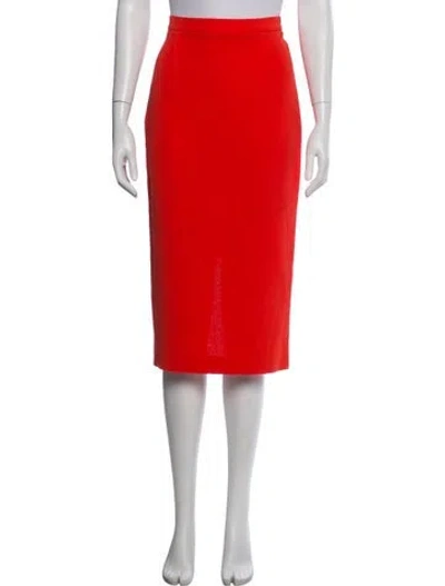 Pre-owned Roland Mouret Wool Midi Length Skirt In Orange