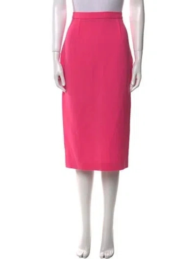 Pre-owned Roland Mouret Wool Midi Length Skirt W/ Tags In Pink