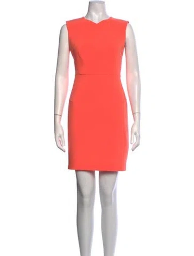 Pre-owned Roland Mouret Wool Mini Dress In Orange