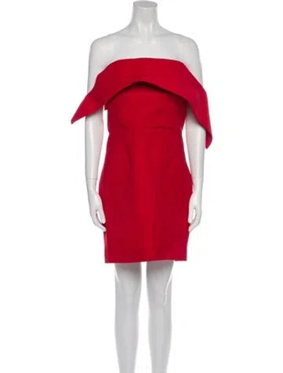 Pre-owned Roland Mouret Wool Mini Dress In Red