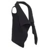 Roland Mouret Wool Mohair Blend Draped Collar Sleeveless Vest Jacket In Black