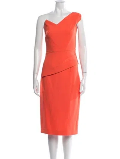 Pre-owned Roland Mouret Wool Skirt Set In Orange