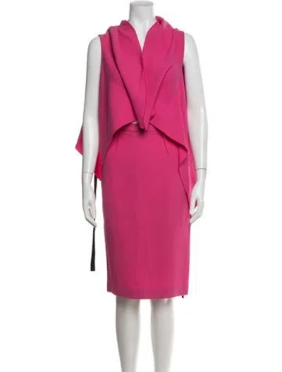 Pre-owned Roland Mouret Wool Skirt Set In Pink