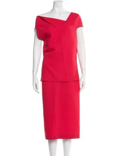 Pre-owned Roland Mouret Wool Skirt Set In Red