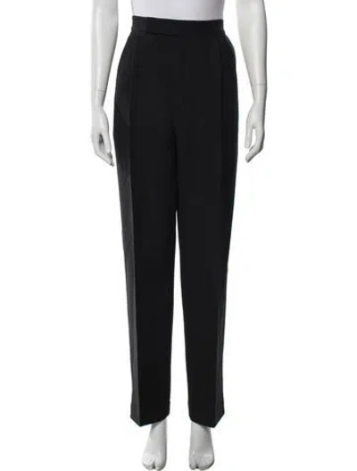 Pre-owned Roland Mouret Wool Straight Leg Pants In Black