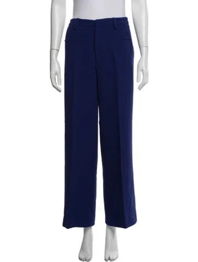 Pre-owned Roland Mouret Wool Straight Leg Pants In Blue