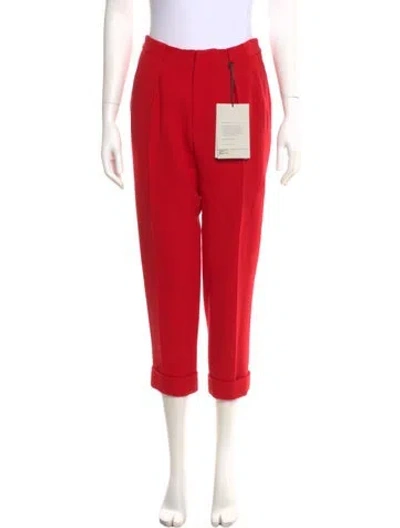Pre-owned Roland Mouret Wool Straight Leg Pants W/ Tags In Red