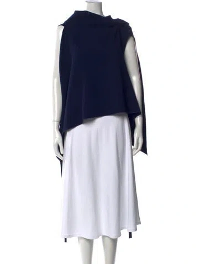 Pre-owned Roland Mouret Wool Turtleneck Sweater In Blue