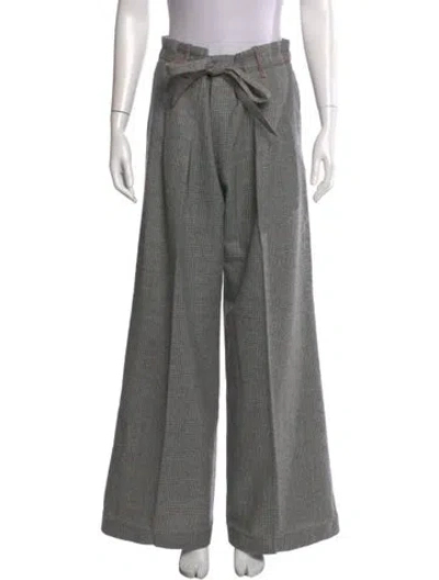 Pre-owned Roland Mouret Wool Wide Leg Pants In Black