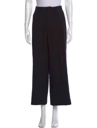 Pre-owned Roland Mouret Wool Wide Leg Pants In Black