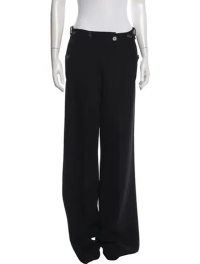 Pre-owned Roland Mouret Wool Wide Leg Pants In Black