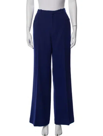 Pre-owned Roland Mouret Wool Wide Leg Pants In Blue