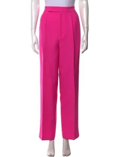 Pre-owned Roland Mouret Wool Wide Leg Pants In Pink