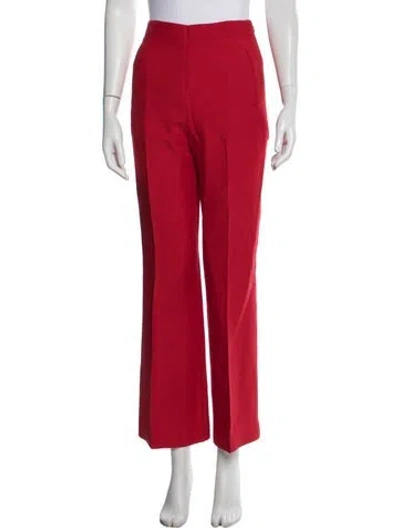 Pre-owned Roland Mouret Wool Wide Leg Pants In Red
